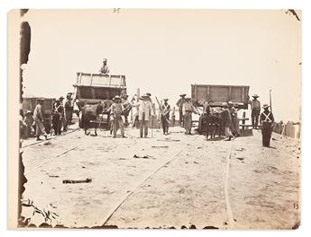 (PERU.) Henry Dewitt Moulton, photographer. Two views of the notorious Chincha guano mines.